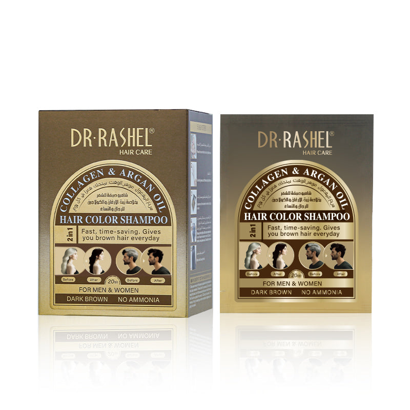 SHAMPOO CUBRE CANAS DR. RASHEL SACHETS - MARRÓN 🤎