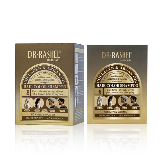 SHAMPOO CUBRE CANAS DR. RASHEL SACHETS - MARRÓN 🤎